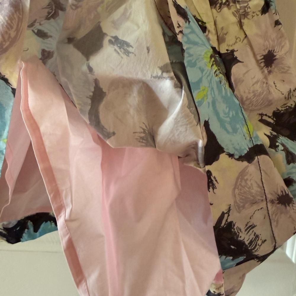 Ganni Floral Printed Sleeveless Cotton Poplin Mini Dress Size US 0, Euro 32 - Picture 8 of 12